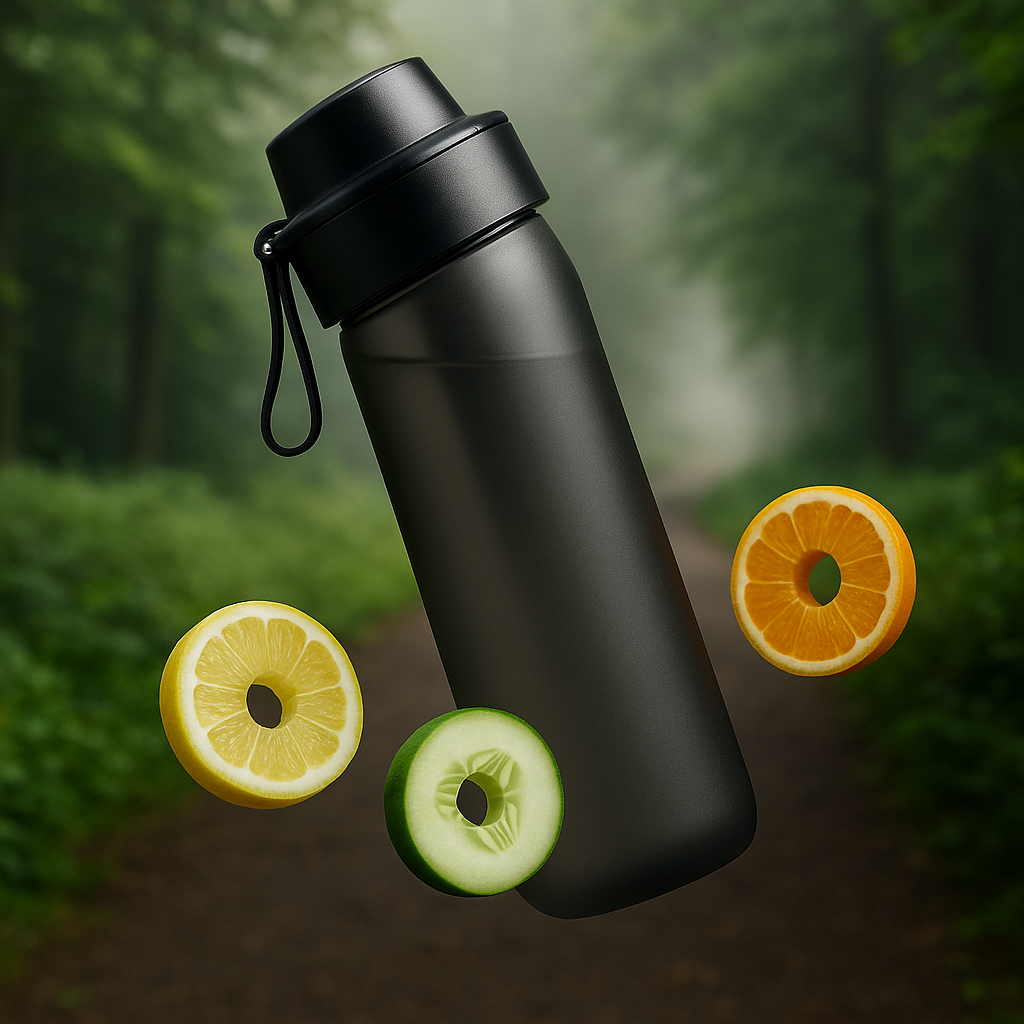 Flavored Water Bottle 650Ml Sports Alr up Drinking Bottle 7 Fruit Fragrance Pods Water Cup for Outdoor Camping Fitness Fashion