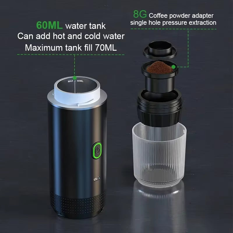 ☕ Cafetera Espresso Portátil Eléctrica 3 en 1 – Disfruta tu café en cualquier lugar