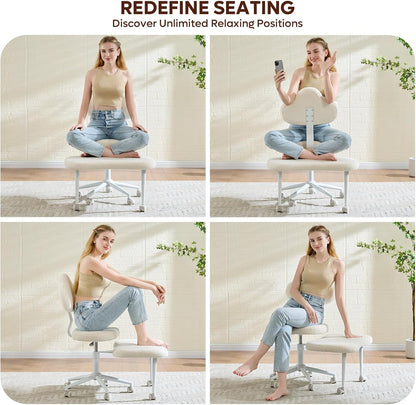 Silla de Oficina Estilo Meditación con Ruedas – Comodidad en Cada Postura