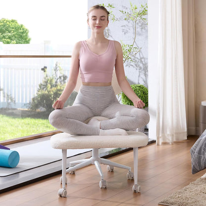 Silla de Oficina Estilo Meditación con Ruedas – Comodidad en Cada Postura