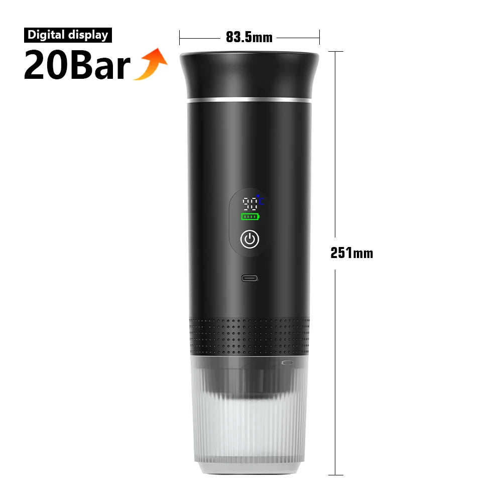 ☕ Cafetera Espresso Portátil Eléctrica 3 en 1 – Disfruta tu café en cualquier lugar